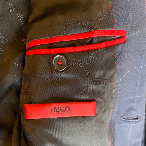 Hugo boss - Men's Navy Checkered Suit - 40R - Picture 6 of 16